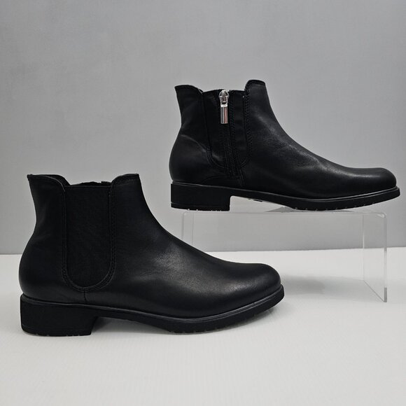 Munro Leighton Ankle Bootie Womens 7.5 NARROW Black Leather Chelsea Comfort - Picture 3 of 14